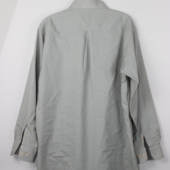 Albert Nippon Long Sleeve Gray Green Button Up Dress Shirt Mens Size 16 32/33 - Picture 3 of 7